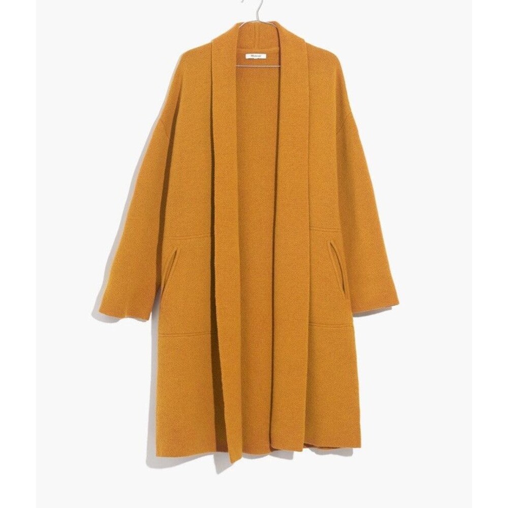 Madewell Mustard Yellow Open Front Coat